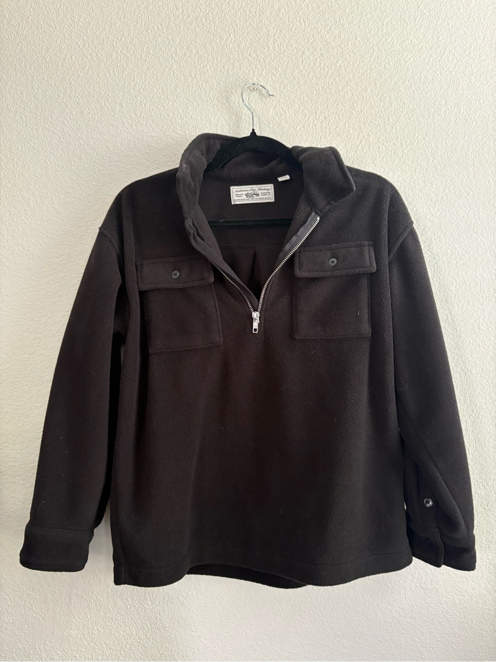 GAP Boys Black Fleece Jacket with Zipper Front Pockets Outdoor Lifestyle